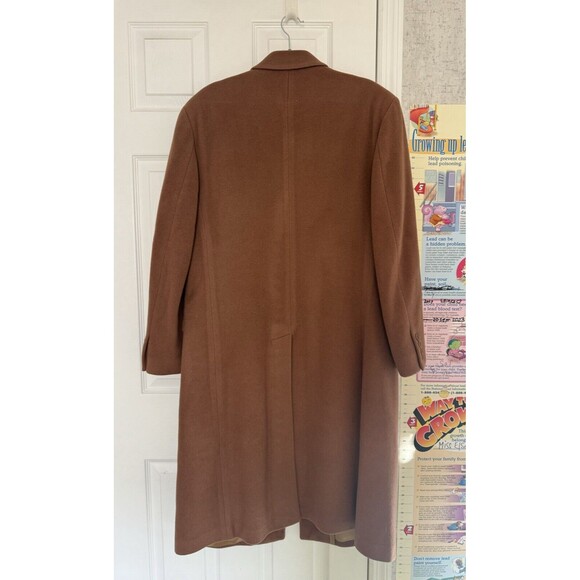 Virany Cashmere Wool Mens Tan Camel Beige OverCoat Size 42 Made In Hungary - Picture 9 of 12